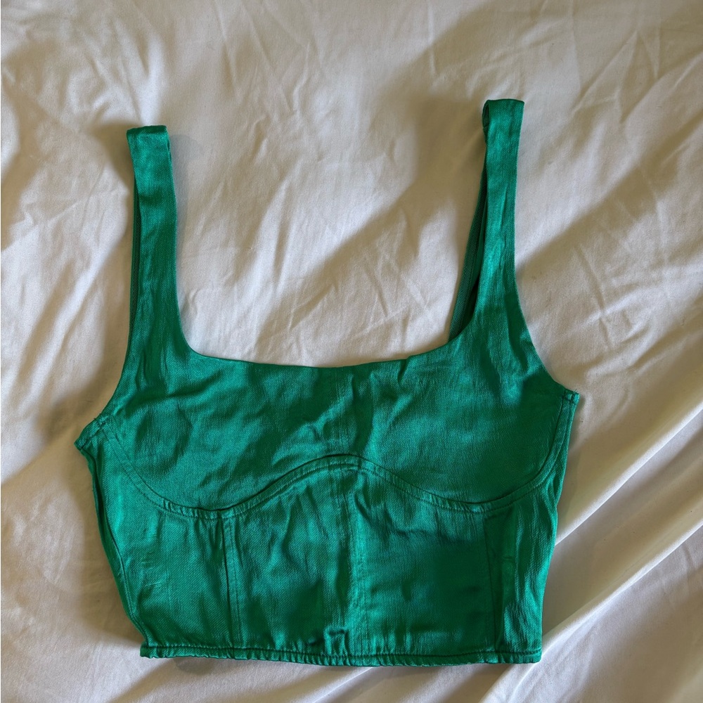 Zara green crop top